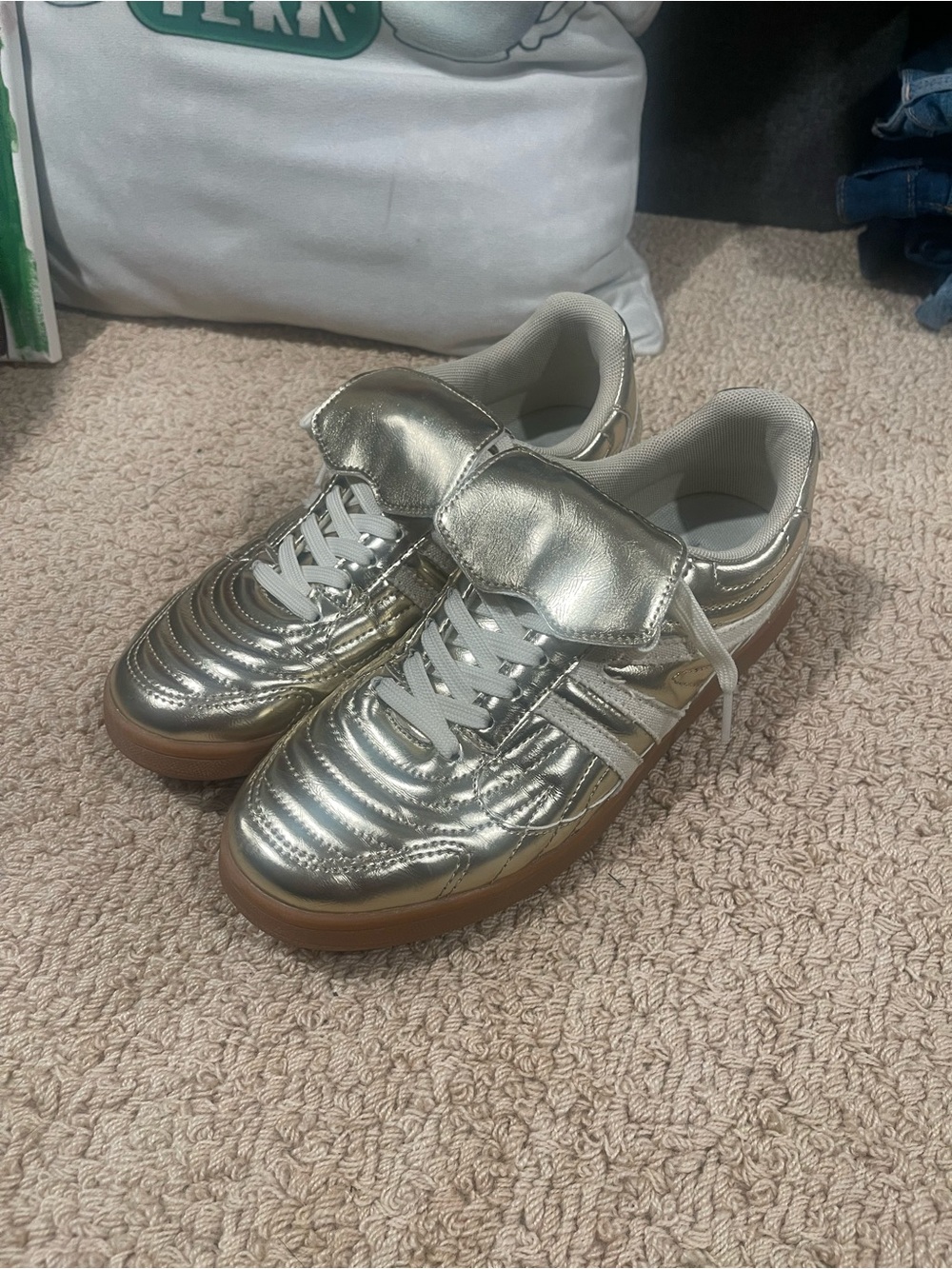 Steve Madden Metallic Gold Low-Top Sneakers